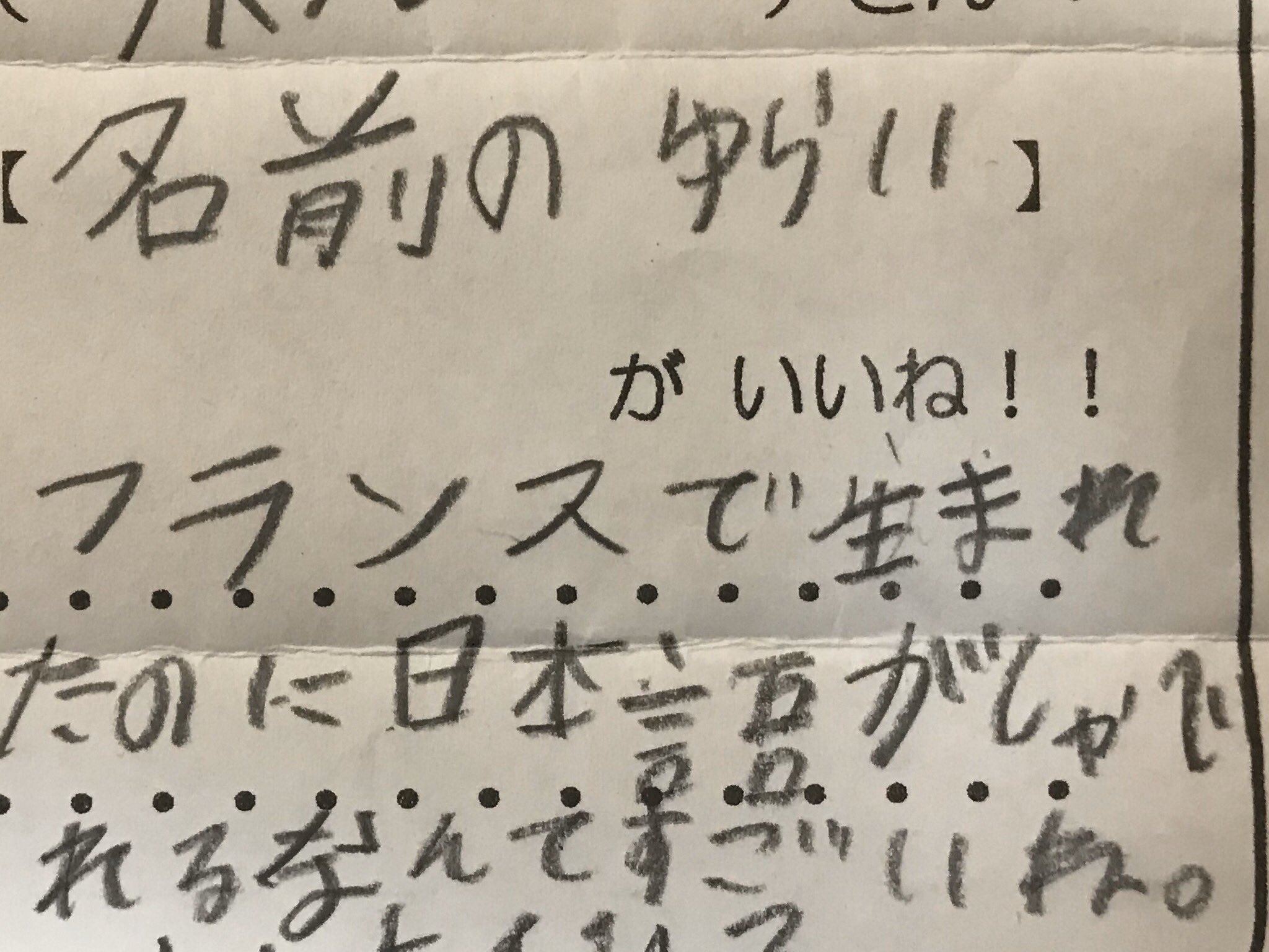 みるこ こみるこ降って湧いたプリンセスコス予定 Twitter પર 学校からプリント整理しよる クラスメイトからのメッセージ ウチの子フランス人になっとる Www パパが英語圏出身やけど英語喋れません 日本語だけやw もちろんフランス語なんて無縁さw T