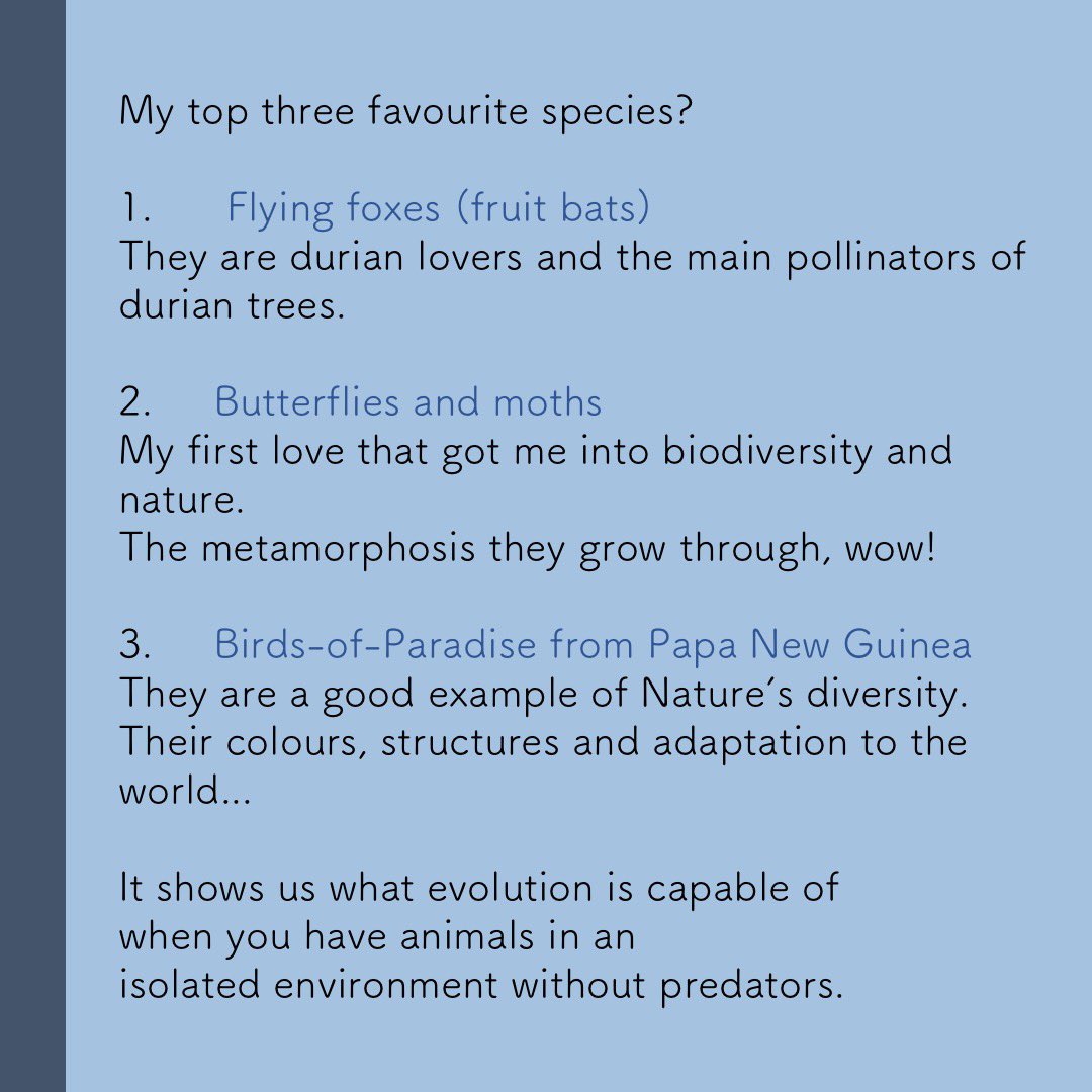 40. Cyren, lecturer at Monash Uni Malaysia & a lover of nature! ‘When I first started  @Naturetalksback , it was tough.For the longest time ever, the page had only under 1000 likes. You put so much thought and effort into presenting a story. Yet don’t get much engagement.’