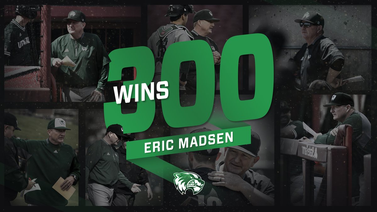 Congratulations to head #UVU coach Eric Madsen for recording his 300th career victory in today's 1-0 shutout win over San Jose State! #GoUVU #WACbsb #NCAAbaseball