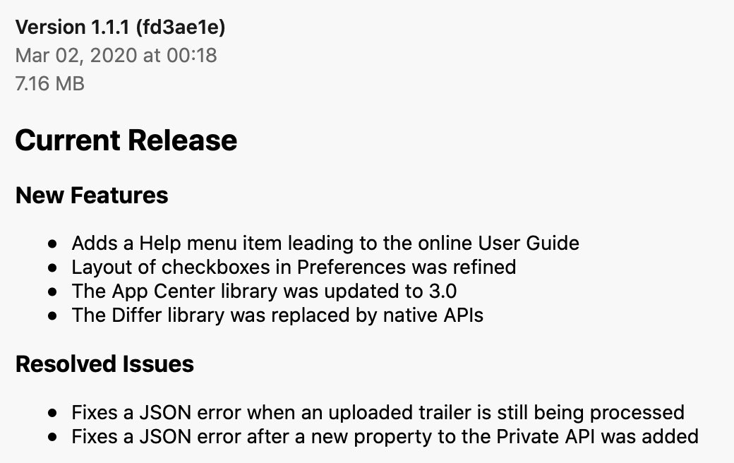NativeConnect 1.1.1 is a recommended patch after minor changes in the App Store Connect API: nativeconnect.app/download Please “Check for Updates…” and have a great week!