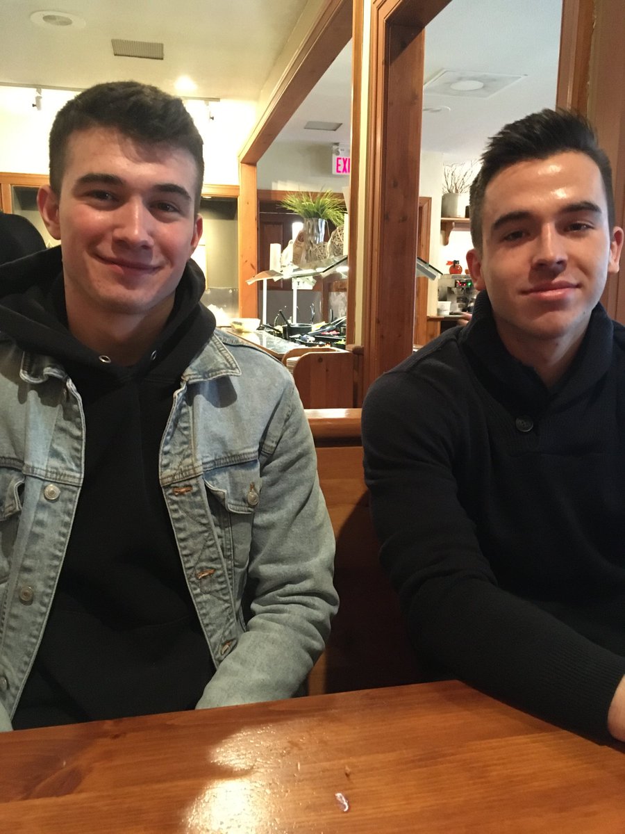 Kathy_Rumleski's tweet photo. The kid’s legal! 19th birthday lunch with Aidan and his @UWaterloo roommate in #StJacob’s 🎁 🍰 https://t.co/AYsBRVbb29