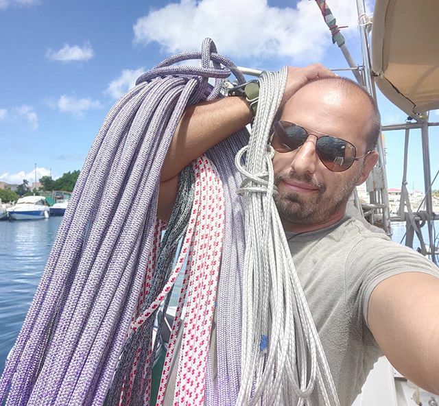 GermanSergiy's tweet photo. Time to refresh lines. Is Dyneema strong enough? ;) Full renovation.

#captaingerman #mushuboat #капитангерман #яхтингбезхуйни #dyneema https://t.co/smKtBU1HVU https://t.co/Twjvbbamf8