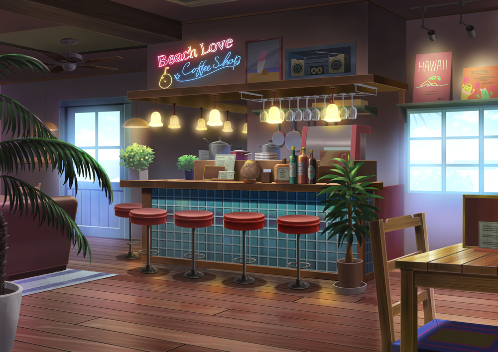 チーサー Boothでハワイアンカフェの背景イラストの販売を始めました その他にも色々と販売しているのでよかったらのぞいてみてください よろしくお願いします 背景 Booth T Co Vtyode1mcg Twitter