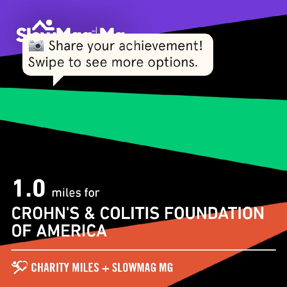 QDragonHD's tweet photo. 1 @CharityMiles for @CrohnsColitisFn. Thx #SlowMag for sponsoring me. 
https://t.co/0C41rHvDwF https://t.co/IKjpAPSiV3