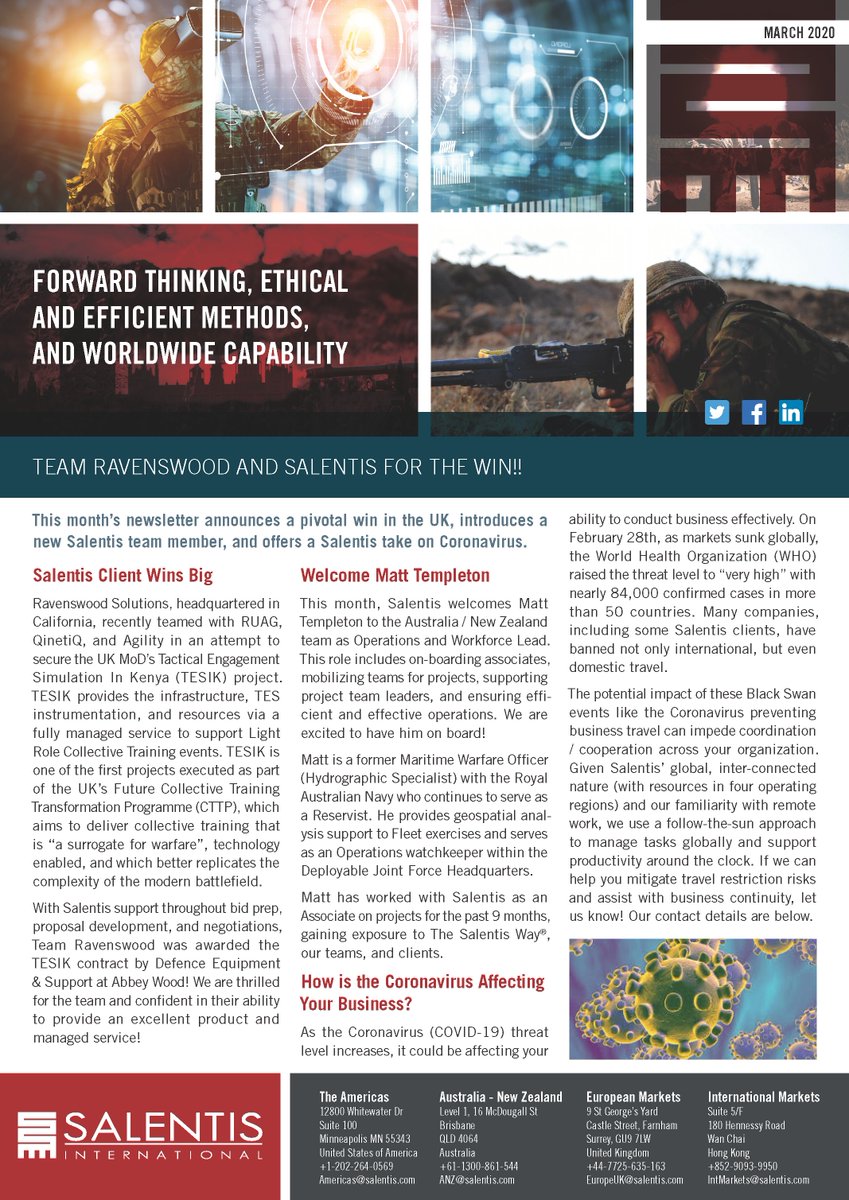 Salentis's tweet photo. Hello,

This month’s newsletter announces a pivotal win in the UK, introduces a new Salentis team member, and offers a Salentis take on the Coronavirus. Check it out!

Best regards,

The Salentis Team https://t.co/DxwxSiEhQa