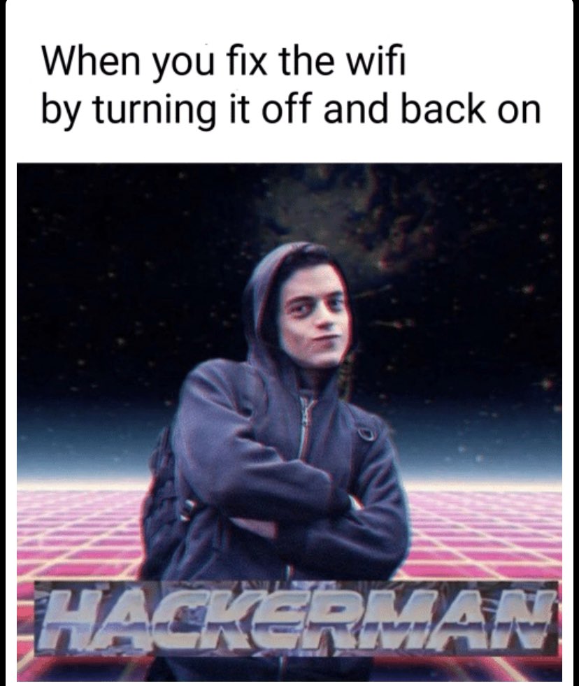 JakesTechCheck's tweet photo. All right everybody, we’ve seen the #Hackerman memes, I’d love to see some #Hackerdad or #Hackermom memes! https://t.co/W8DBqCZsn1