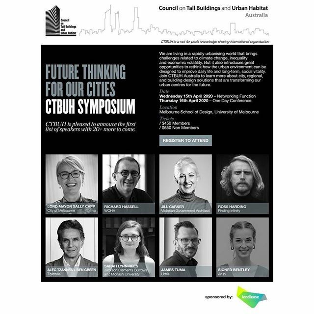 FindingInfinity's tweet image. April 16. Melbourne. Council of Tall Buildings and Urban Habitats. Speaking along with The Lord Mayor @sallycapp_ Jill Garner the Government Architect. Alex Tzannes @tzarchitecture Richard Hassell from @woha_architects and more. ift.tt/2Tc9zPi