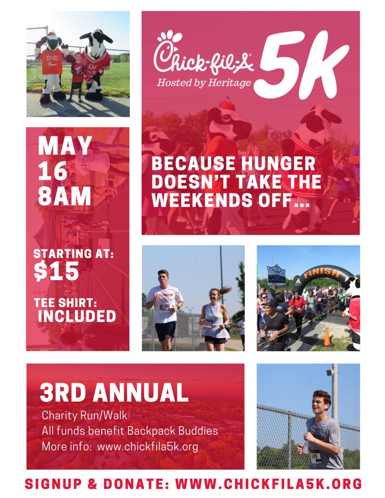 Have you signed up for our third annual charity run?! Use code “Early5” to save $5 on 5k registration! Lean more at chickfila5k.org
