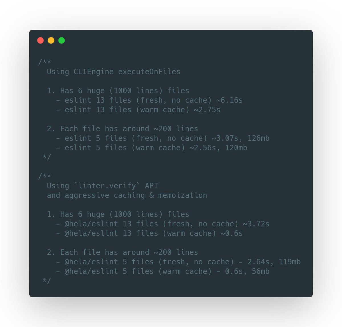 wgw_eth's tweet photo. No bad, huh? For that I'm living and breathing.
@geteslint vs. upcoming `@hela/eslint`
#JavaScript #Nodejs #Tooling #OpenSource #100daysOfCode @JavaScriptDaily @JavaScriptKicks #6yearsOfOpenSource https://t.co/NaiVXBUhJ3
