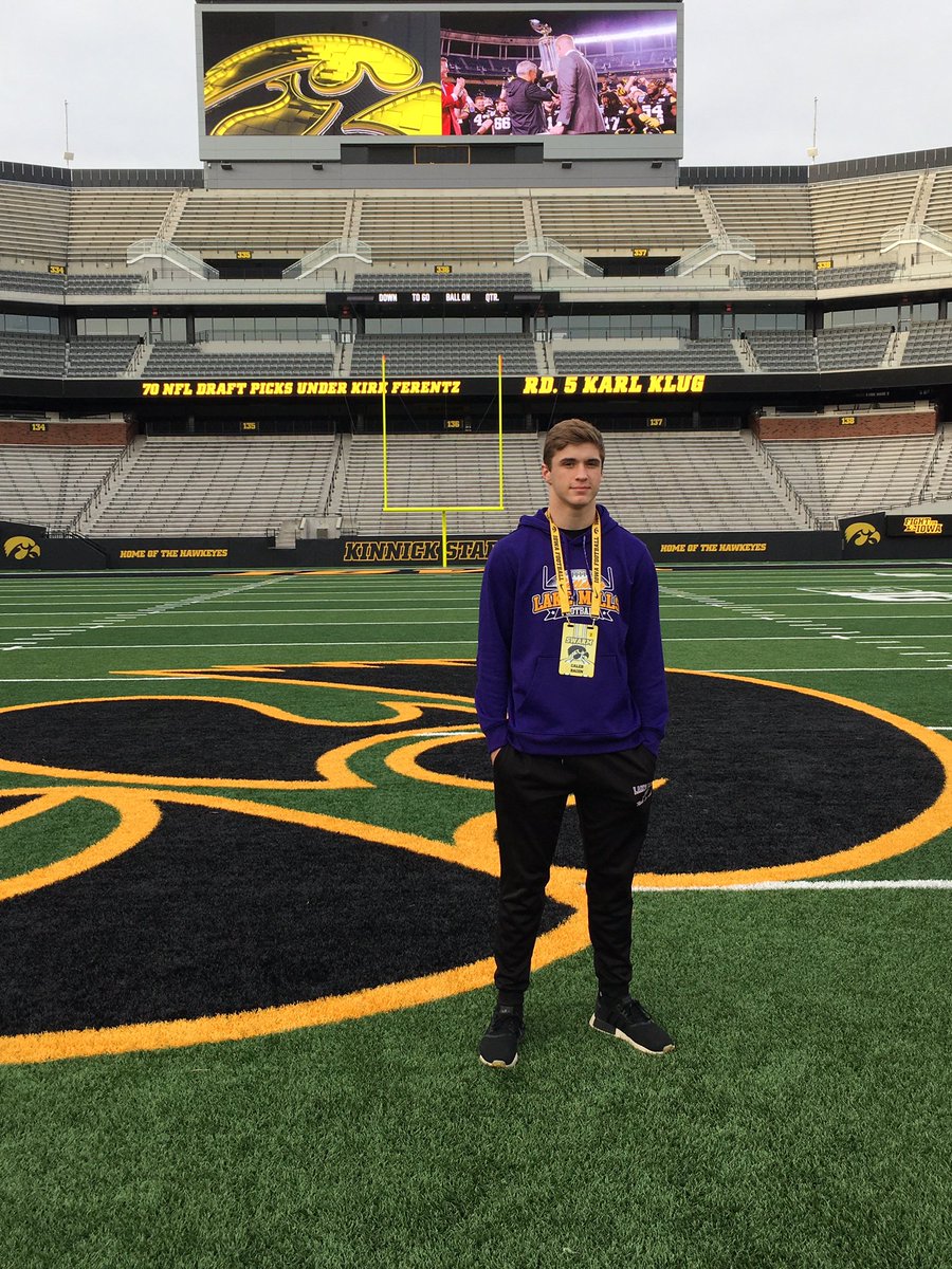 CalebBacon12's tweet photo. Big thank you to @Coach_Niemann @HawkeyeFootball @CoachSWallace @TylerBarnesIOWA for the amazing junior day visit today https://t.co/J0X44rqxZG