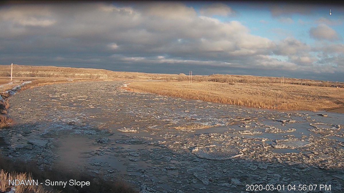 DarylRitchison's tweet photo. The Little Mo is a river of ice this afternoon.  #ndwx #bowmancounty https://t.co/d7d7fWXpD6