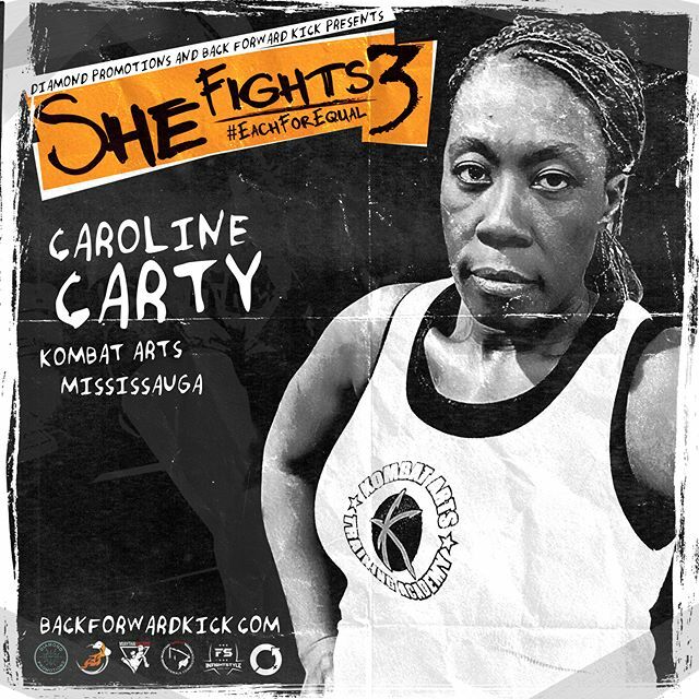 BackForwardKick's tweet photo. We've been looking to match up Caroline Carty on #SHEfights since our very first event in 2017 - no one is more excited to have her competing than we are! Caroline has been a constant presence and always a beaming face at @KombatArts #Mississauga - but s… https://t.co/Xh908GQWP4 https://t.co/zKBPHW3q28
