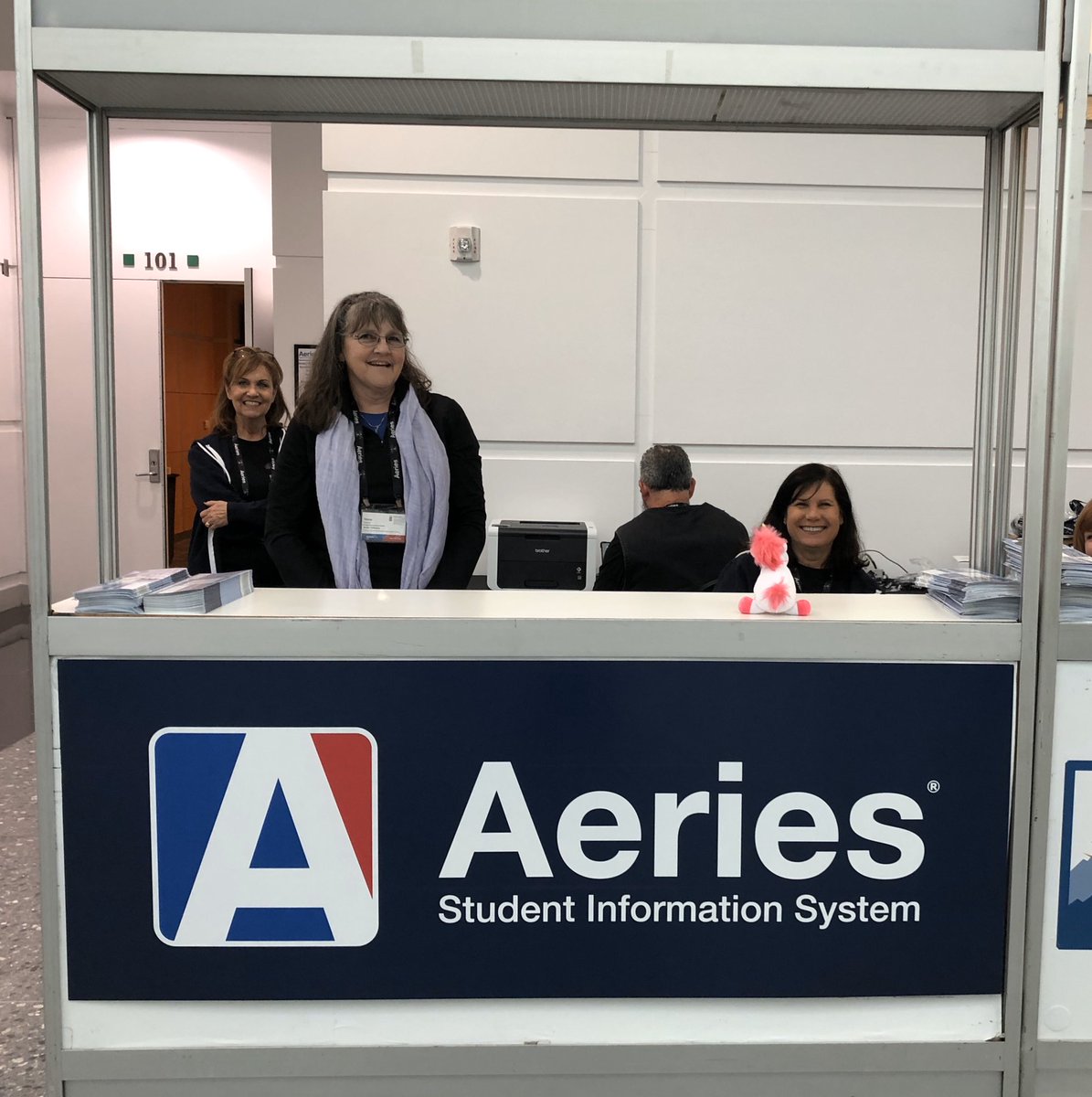 technology_rsd's tweet photo. Check in at @AeriesSIS conference. My hooves are tingling with excitement!!! Conference #aeriescon #rsdfluffy https://t.co/IL6skDEV2d