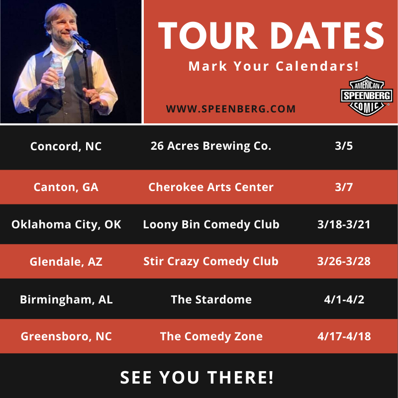 Speenberg's tweet photo. Next up is Concord, NC!! Come see me!  https://t.co/7SAEBQ2giF  
#Speenberg  #TheBigWheelBrigade #standupcomedy #MikeSpeenberg #standup #26acresbrewingco #loonybin #cherokeeartscenter  #stircrazycomedyclub #BirminghamAL #TheStardome #ConcordNC #26AcresBrewingCompany #Oklahoma https://t.co/EP3pXRBCmJ