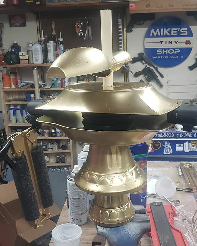 propstohistory's tweet photo. Shiny boy is nearly done. @mst3k #crowtrobot #mst3k #maker #makerspace #makestuff #nationofmakers #indianamakers #cosplay #cosplayers #propmaking #therpf #propreplica #YouTube #contentcreator #puppet #tomservo #goldenboy #mysterysciencetheater3000 #realparts #pita #robot https://t.co/bJWkbgWP2e
