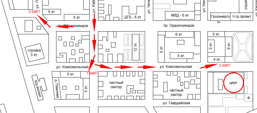 Схема грозного. Схема штурма Грозного 1995. Оборона Грозного 1995 схема. 131 ОМСБР Майкопская схема боя. Майкопская бригада вокзал карта.