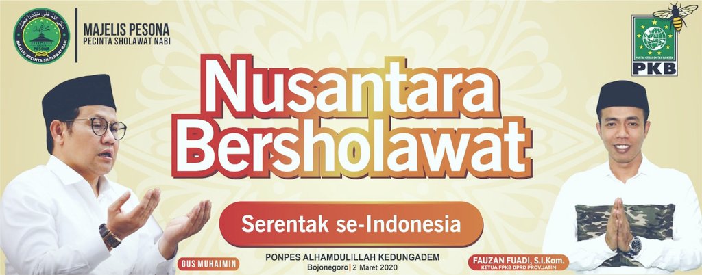 MasluhanB's tweet photo. #NusantaraBersholawat
Ayo gemakan sholawat bersama @cakimiNOW di
#NusantaraBersholawat
Kuyy ah ...
@fauzanfuadiFF 
@dpwpkbjatim_ 
@MasluhanB 
#ReFF https://t.co/hJy7i9eoTn