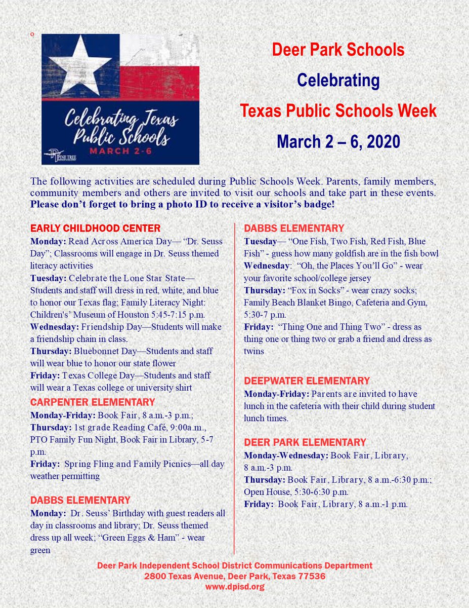 DPISD's tweet photo. Help us celebrate #TexasPublicSchoolsWeek starting tomorrow! https://t.co/U25AFzkq3G