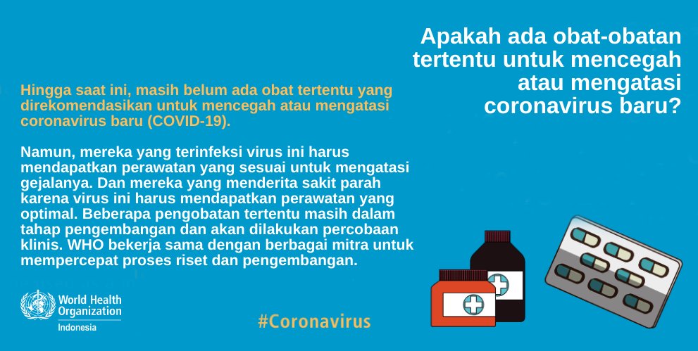Belum ada obat untuk COVID-19