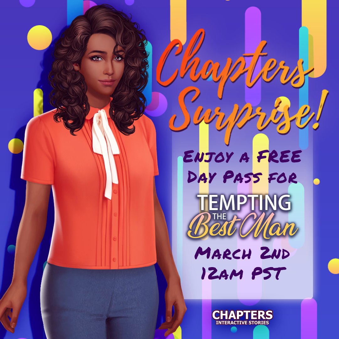 ChaptersGame's tweet photo. Enjoy a FREE Day Pass tomorrow!
#ChaptersGame #ChaptersInteractiveStories https://t.co/tS7zGVUiHK