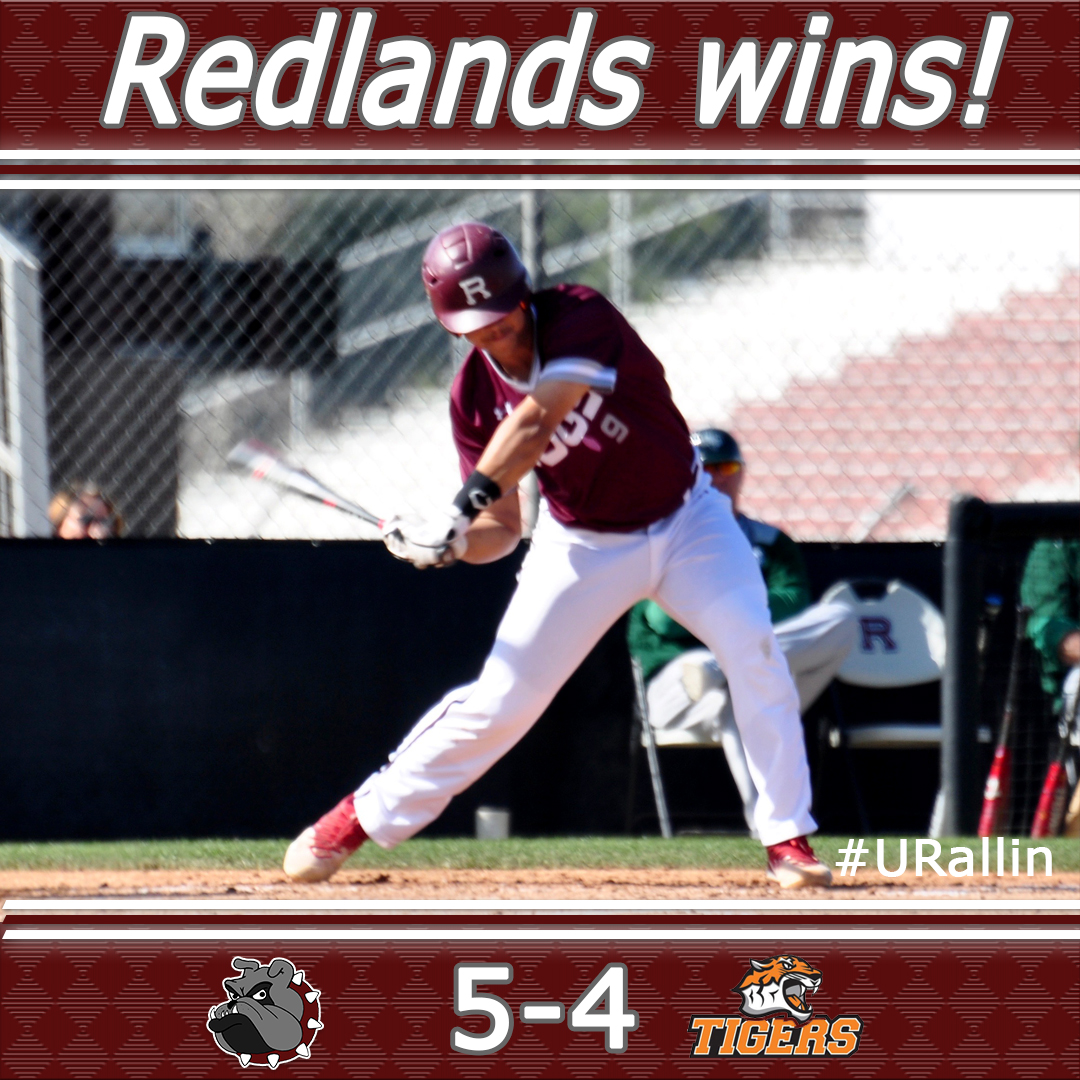 GoRedlands's tweet photo. DAWGS Win! Redlands baseball won 5-4 over Occidental College in non-conference action on Sunday afternoon. Sophomore catcher Matthew Brumbaugh went 2-for-4 with a double in the victory. #URallin #OnDogs https://t.co/YYkkdJGuFV