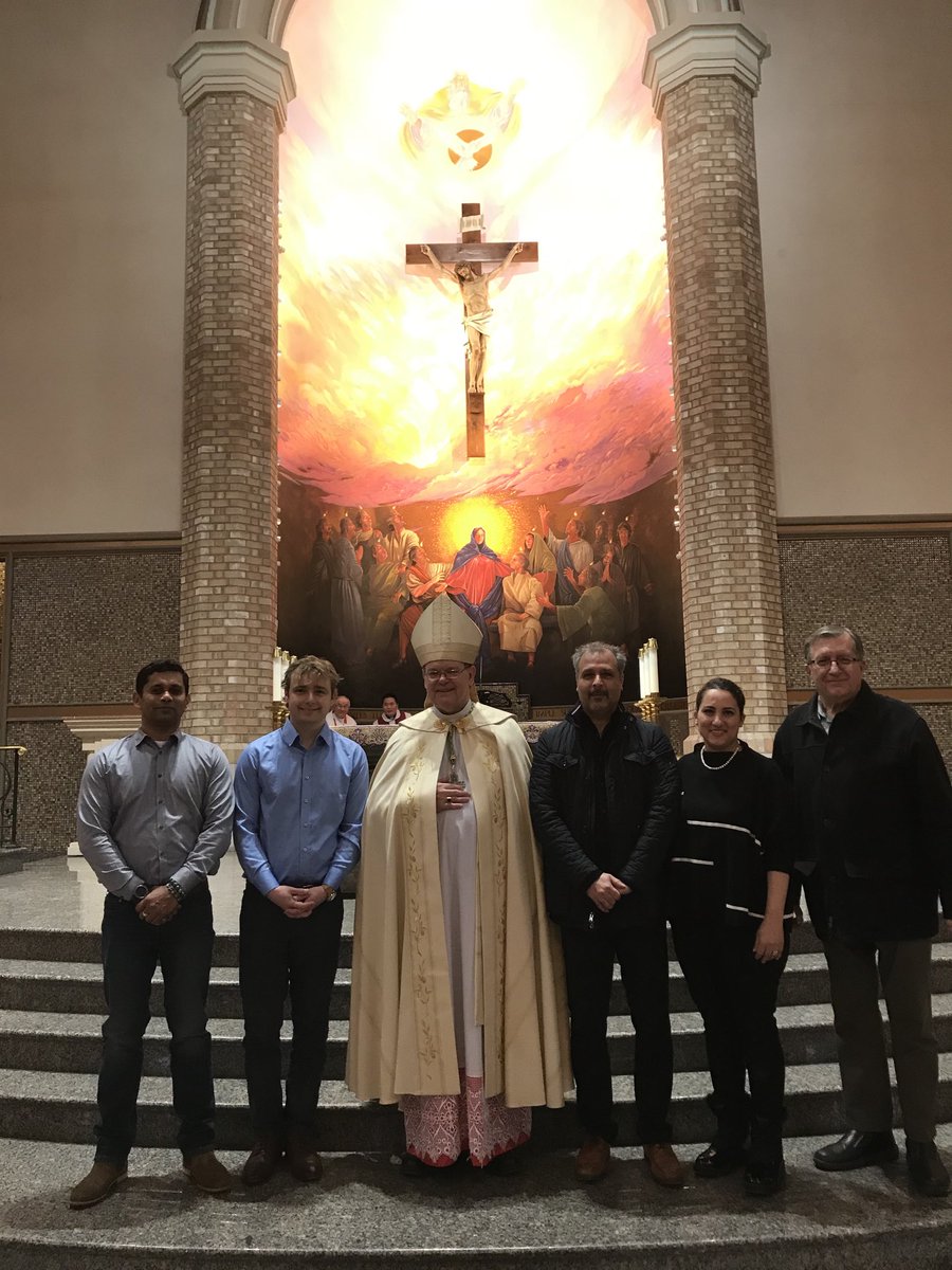 Proud to stand with our St. Paschal Baylon Parish RCIA catechumens as they participated in the Rite of Enrolment with Bishop Kirkpatrick at St. Claire of Assisi Church. They will become new members of our Catholic faith during the Easter Vigil.