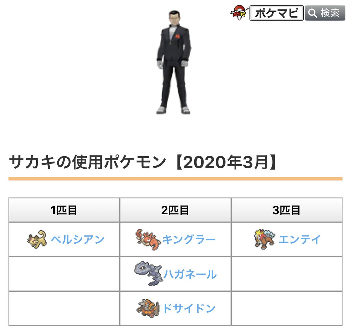 ポケモンgo攻略情報 ポケマピ 在 Twitter 上 年3月1日より サカキの使用ポケモンが変更されています ペルシアン キングラー ハガネール ドサイドン エンテイ 各記事を更新しましたのでご活用ください サカキ対策ポケモン一覧 T Co