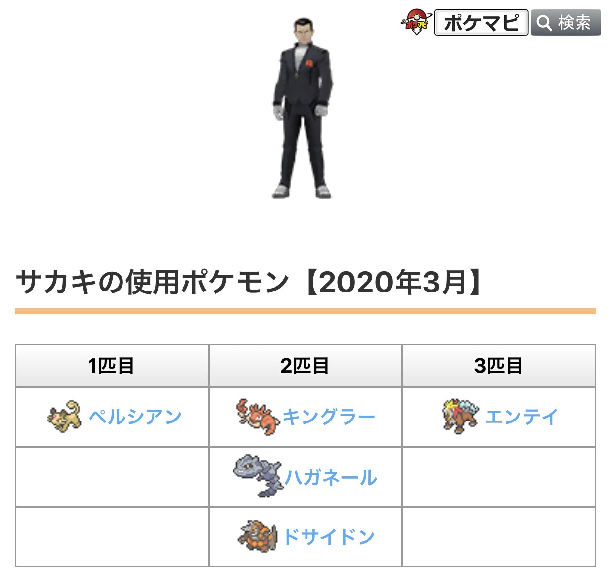 ポケモンgo攻略情報 ポケマピ 年3月1日より サカキの使用ポケモンが変更されています ペルシアン キングラー ハガネール ドサイドン エンテイ 各記事を更新しましたのでご活用ください サカキ対策ポケモン一覧 T Co 1hrh5d8qiq
