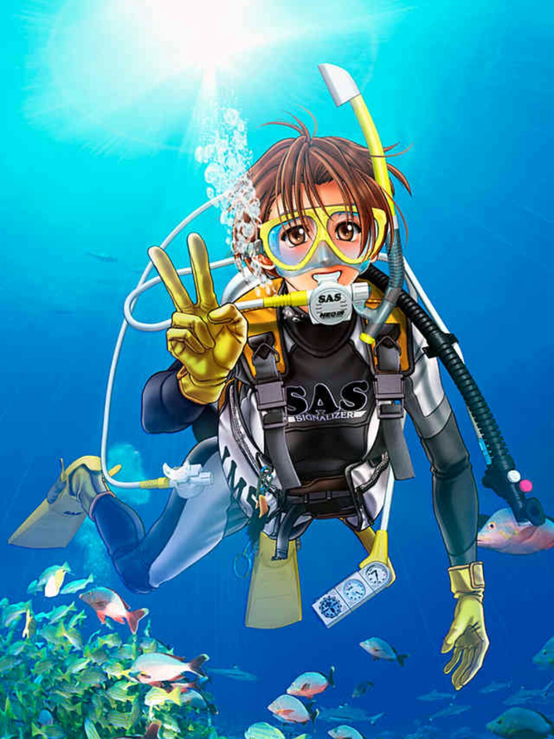 美海活動部 Underwater Like すいません 自分は スキューバダイビングをする 女子キャラクターが好きです エミリィとちさ 空と海が ふれあう彼方 より T Co U2goizc76k Twitter