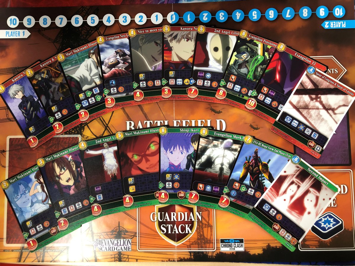 ClashChrono's tweet photo. 最後はカヲルデッキ！名シーンもチラホラ見られますね。前回紹介した「クエストクリア」のトリガーをもったカードが多く収録されています！
#エヴァ
#evangelion
#chronoclashsystem https://t.co/e3A9YVUHSb