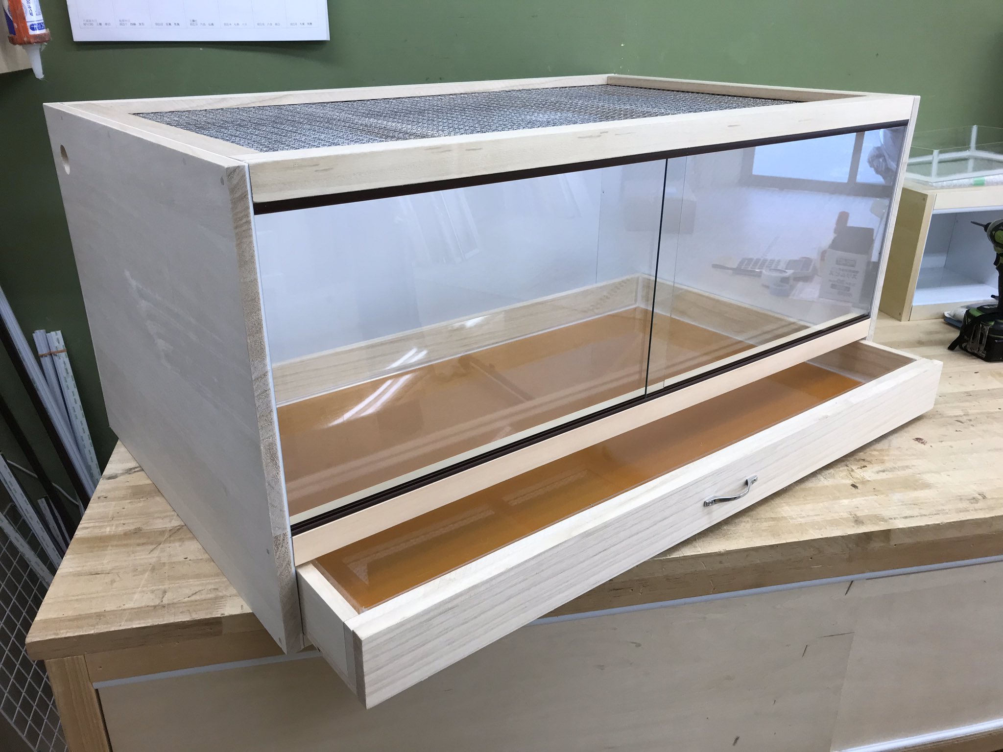 FandK 爬虫類木製ケージ FandK爬虫類木製ケージスタンダード防水仕様 幅1200奥行600高