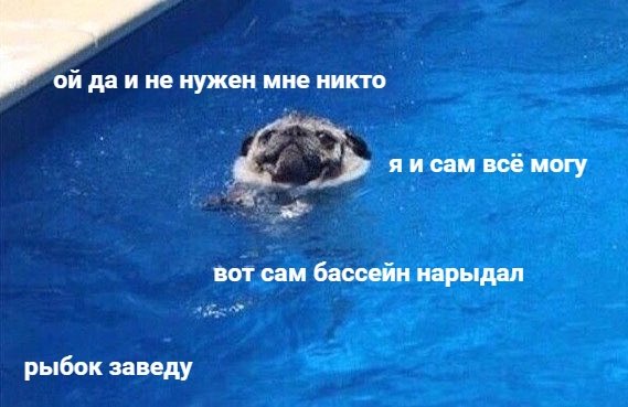 RussianWeird's tweet photo. Oh, I don’t need anybody 
I can do all by myself 
here I cried this pool by myself 
I’ll get fishes https://t.co/DUF1vlrzCS