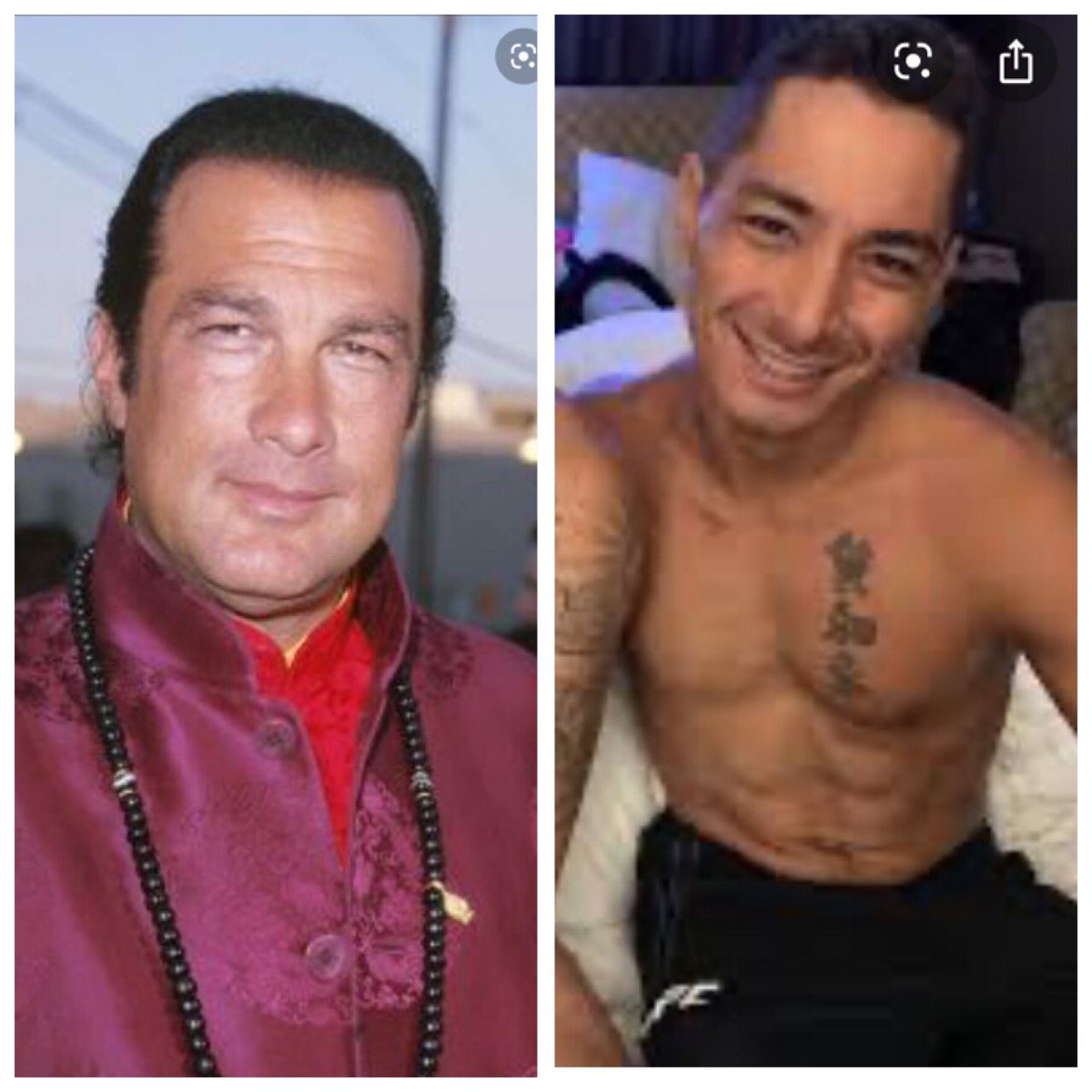 Who wins ? @seagalofficial vs @joshuafabiaknowbody ? I say sensei Seagal bc he has height and weight advantage at 6’5 and 300lbs vs 5’4 120lbs 😂