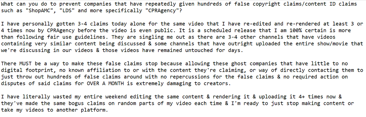 JacksWorldYT's tweet photo. A Message to @TeamYouTube @YouTube @ytcreators @AMC_TV & @WalkingDead_AMC regarding #FalseCopyright & #ContentID claims being made by #CPRAgency #ShopAMC & #LDS on YouTube videos regarding @TheWalkingDead that follow "#FairUse" guidelines. https://t.co/L5DlTXFl51