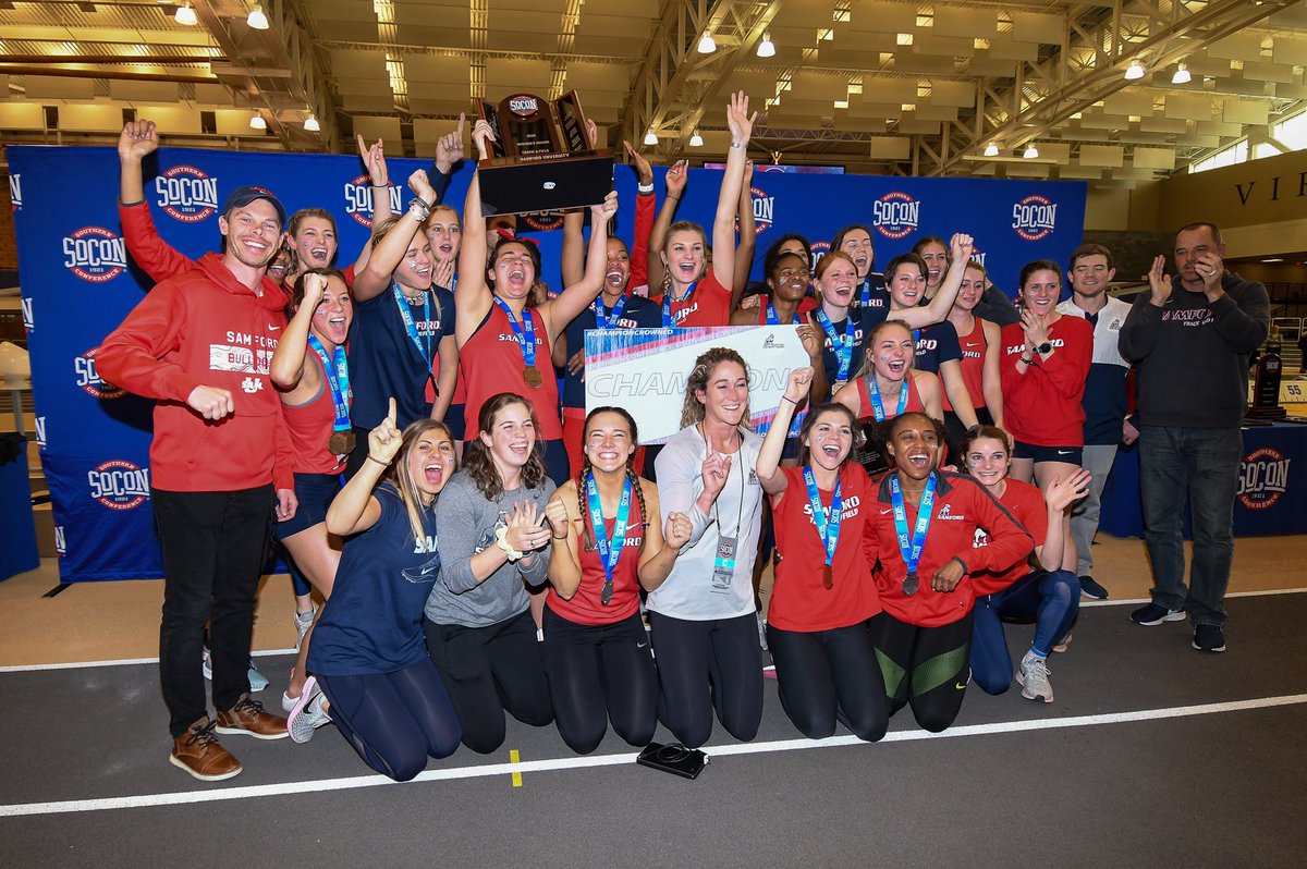 Chad_Balyo's tweet photo. Bringing the FIRST Men’s Indoor and 5th consecutive Women’s Indoor T&amp;F @SoConSports Championships back to SAM 🐶 tonight! 🏆🏆 https://t.co/LvOA91fUJy