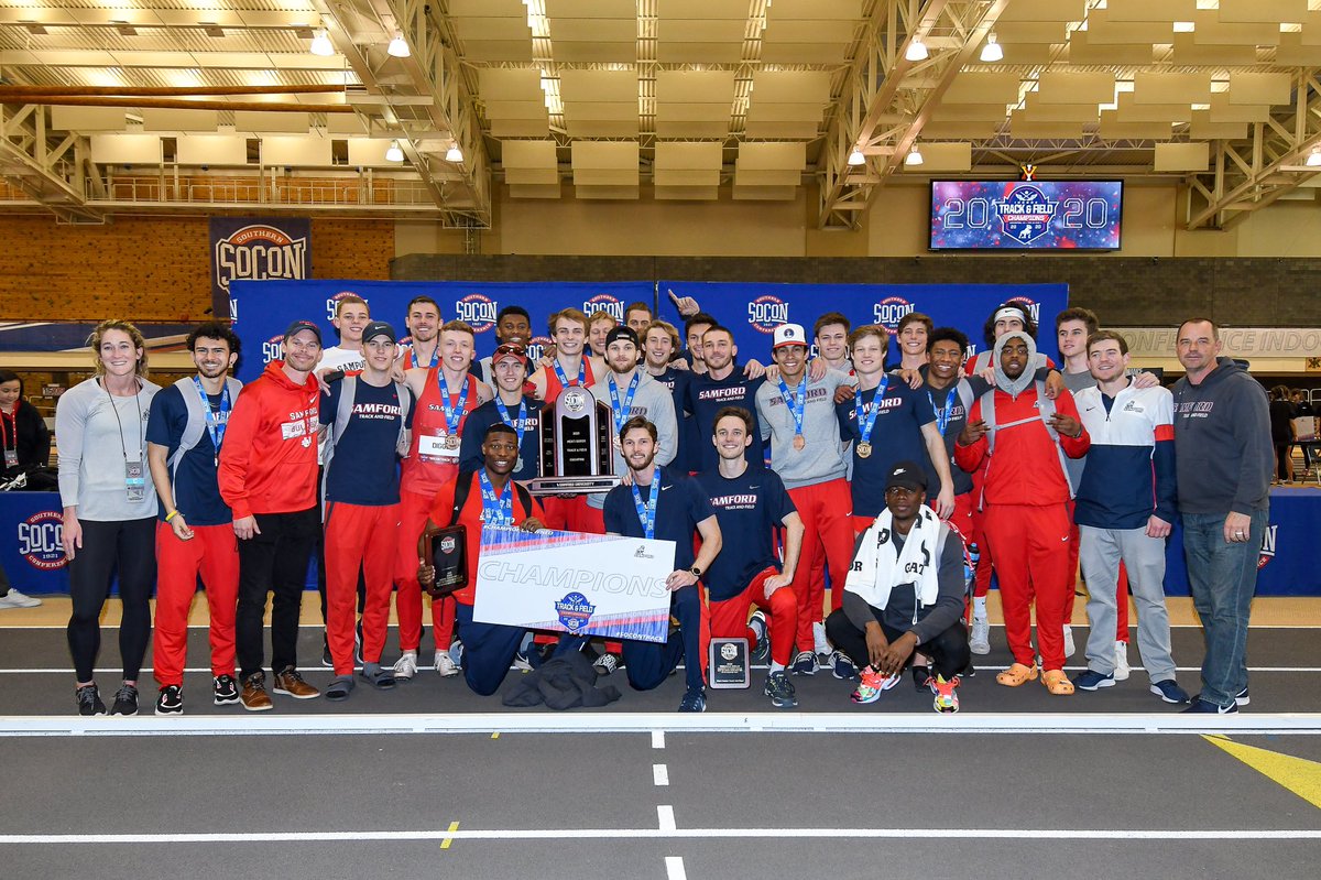 Chad_Balyo's tweet photo. Bringing the FIRST Men’s Indoor and 5th consecutive Women’s Indoor T&amp;F @SoConSports Championships back to SAM 🐶 tonight! 🏆🏆 https://t.co/LvOA91fUJy