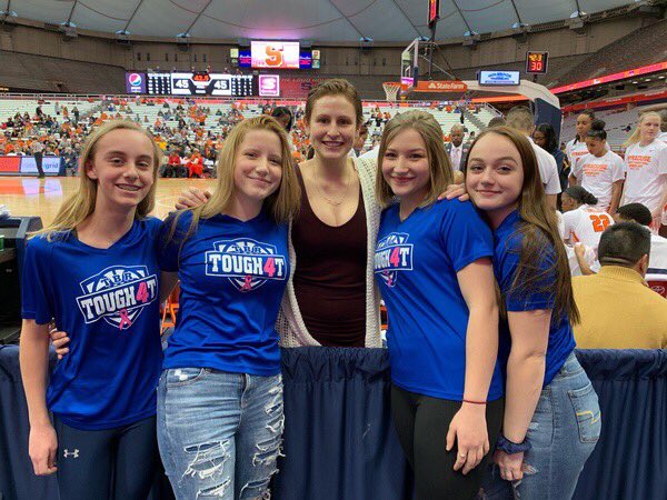 Great time as a team today for our annual trip to the Dome to see @CoachQatSU and the <a href="/CuseWBB/">Syracuse Women's Basketball</a> play! Special shout out to <a href="/Tianamanga/">Tiana Mangakahia</a>! Thanks for spending a few moments with the girls! ❤️🍊🏀