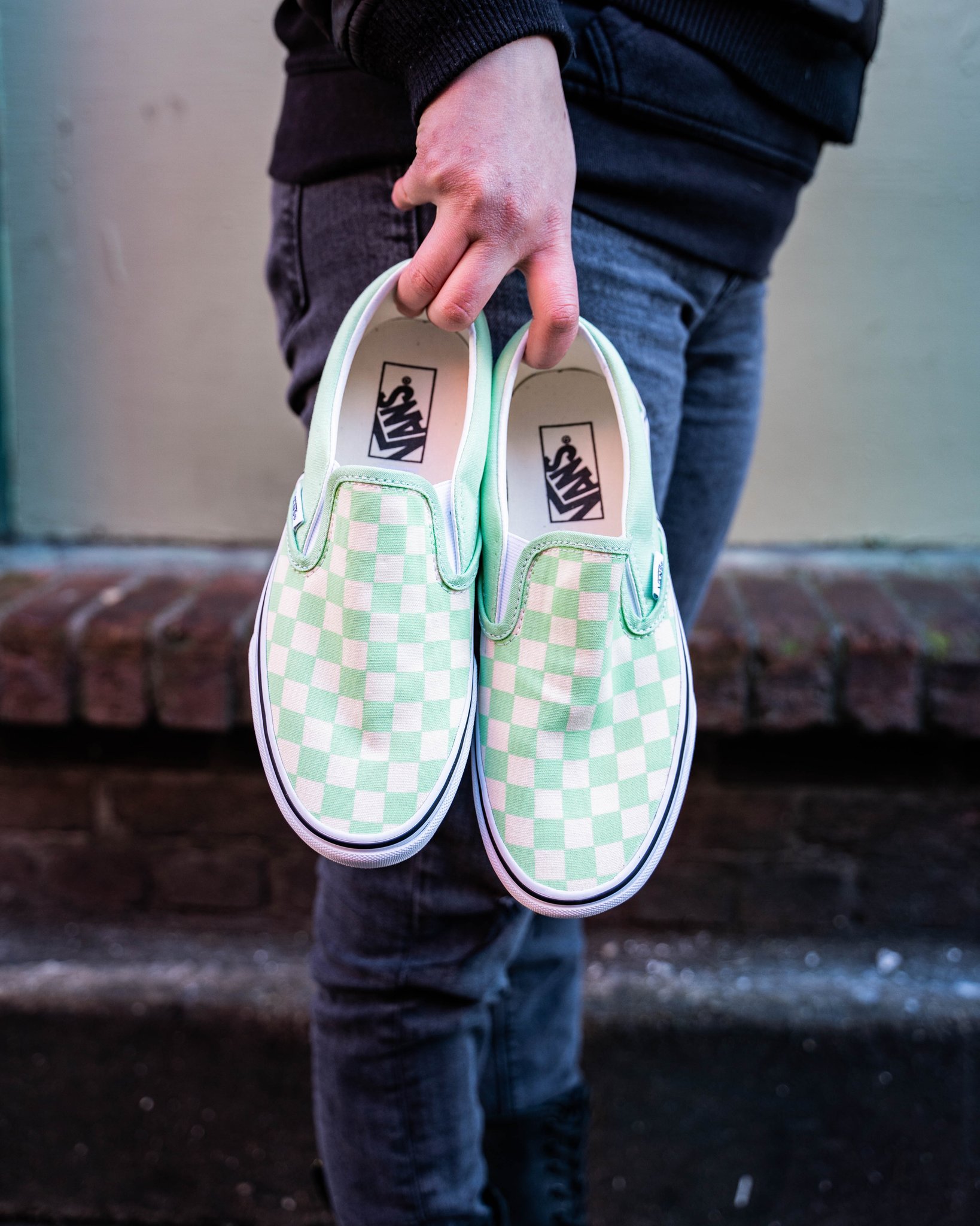 green ash checkered vans