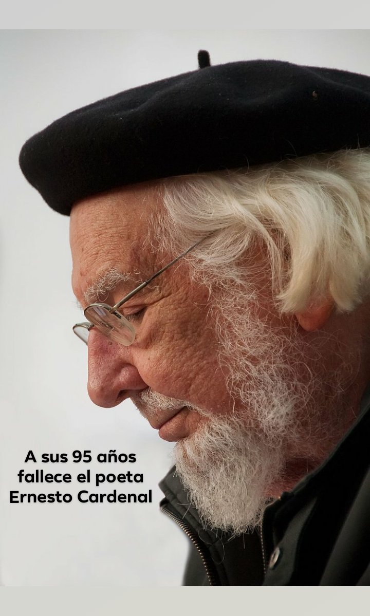 Nota de duelo del GRUN a la familia del poeta Ernesto Cardenal.
#AmorALosPoetasDeNicaragua
#AmorALaPoesía
¡Qué viva el arte! A través del legado cultural de nuestros poetas.