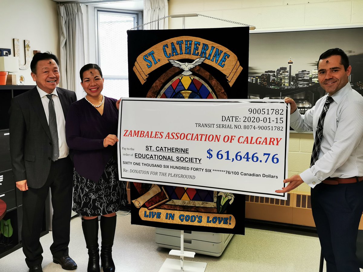 StCatherineCCSD's tweet photo. An amazing donation to our Ed. Society for our playground build from the Zambales Association of Calgary. Special thanks to the Guerrero Family for their efforts! Amazing. https://t.co/vRYy5S8AqH