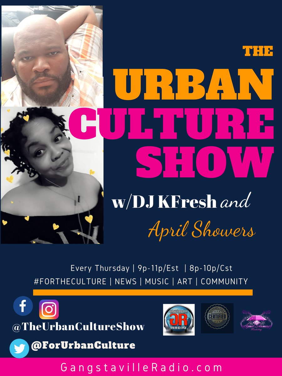 only1showers's tweet photo. Don't forget; "The Urban Culture Show" each and every Thursday night 9pm/est. on @Gangstaville247 https://t.co/JpwCouMZgb 
@ForUrbanCulture @DJKFRESH305 https://t.co/IyjLY6I1os
