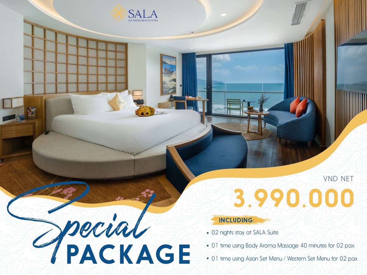 SalaBeach's tweet photo. Make the Women’s Day special with SALA Suite Package! 🌹
Only 3,990,000 NET, indulge yourself with the most swanky experiences at SALA DANANG BEACH HOTEL
Read more at https://t.co/EOD18MW6NQ
Schedule your vacation now ⬇
#sala #danang #beachhotel #salasuite #womensday https://t.co/996gOuuGU6