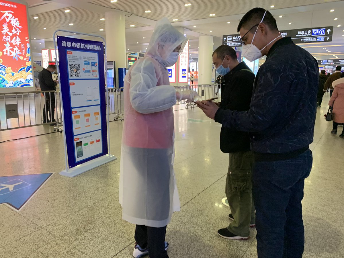 A separate woman from Hubei, the province that is the center of the coronavirus outbreak, is stuck there with a red code. “It divides people up based on where they’re from,” she said. “Isn’t that discrimination?”