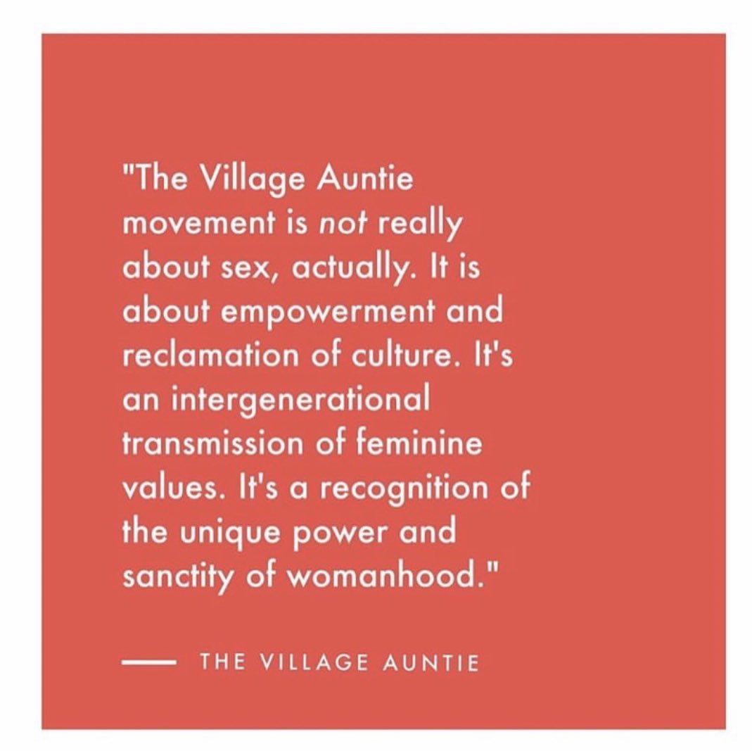  @villageauntie is a certified sexual health educator (20+ years), author, sought after  @TheMoth storyteller/host, w/degrees/certs in African studies & fiqh. The  #VillageAuntieMovement is for women but Brothers we know you be following Auntie’s posts like 