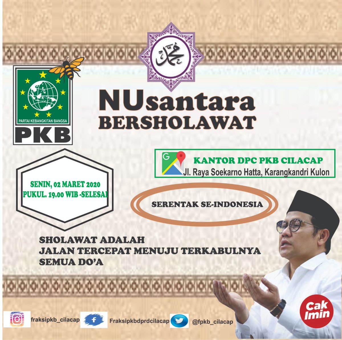 fpkb_cilacap's tweet photo. #dpp_pkb
#cakiminow
#dpwpkbjateng
#yusuf_ch
#fpkbjateng
#sarif_abdillah
#dpcpkbcilacap
#saifulmustaincom
#munirriyanto
#achmadmuslikhin
#didiyudicahyadi
#ismail_alhamidy
#intanindahsofiani
#jundi_fathul_wahab
#Sriyani
#cilacapinfo https://t.co/MCappkGkLg