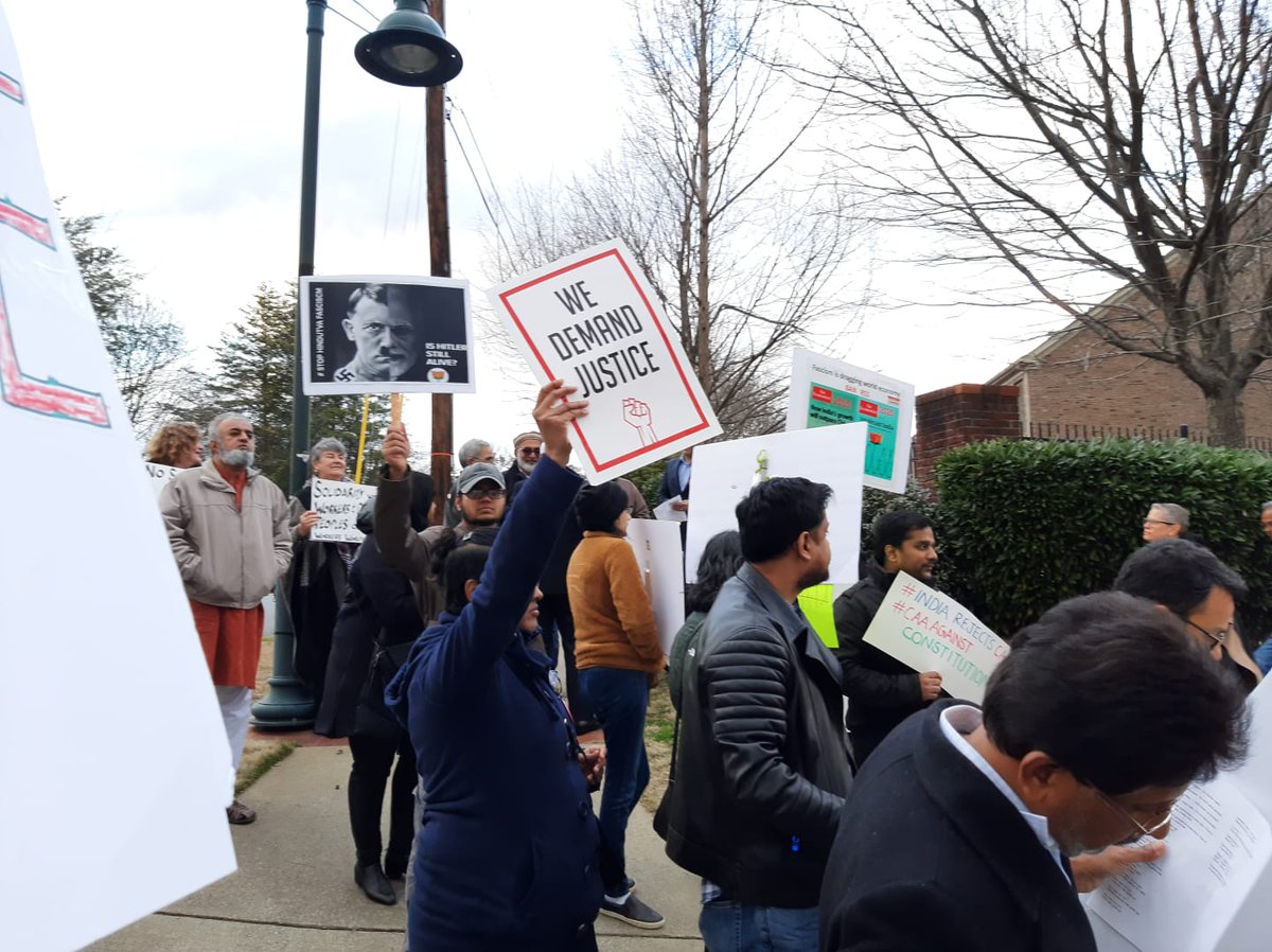 ATLAgainstCAA's tweet photo. Thank you to all who came out to the Indian Consulate in Atlanta on Friday to #StopHinduFascism #StopGenocideinIndia 
@IAMCouncil 
@EqualityLabs https://t.co/WWaa4cbBOl