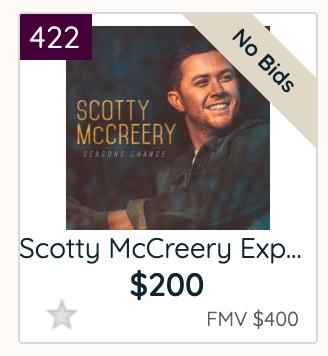 forebatten's tweet photo. New item just added! Four tickets AND backstage Meet & Greet with Scott McCreery to any 2020 concert. Thanks for your support @ScottyMcCreery! #ForeTheCure #Auction #ForeBatten https://t.co/L1KvhGGzZW Item 422 https://t.co/k7Rx8Y7AJY