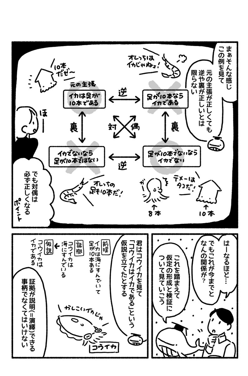 マンガ「若い読者に贈る美しい生物学講義」更新されました??第2章イカの足は10本か?https://t.co/OOgTRdE5TG 