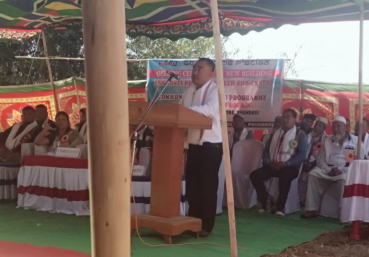 ManipurNhm's tweet photo. Opening Ceremony of newly constructed building of PHSC Phundrei by Shri P. Brojen Singh, Honble MLA Wangjing Tentha A/C. The building has been constructed under MsDP of Ministry of Minority Affairs implemented by DRDA Thoubal https://t.co/v7n71HQUKs