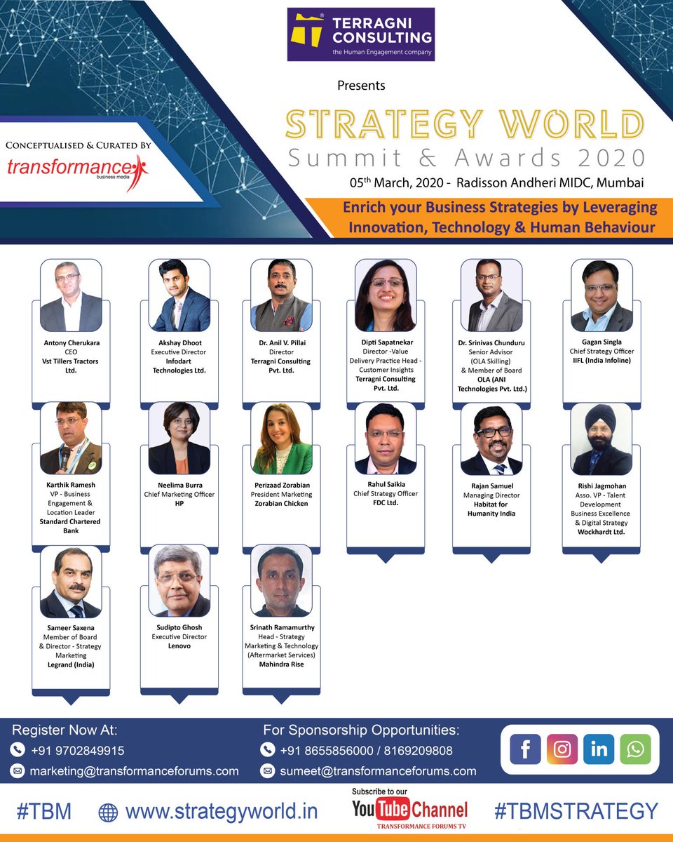 Infodart_tech's tweet photo. Mr. Akshay Dhoot will be delivering a keynote speech at the Strategy World Summitt & Awards along with several other eminent speakers.
||Register-https://t.co/NJKyG6O4Ij||
#Strategyworld #banking #Finance #Insuarance #Telecommunications #Oilandgas #fintech #innovation #technology https://t.co/5z0HC2IPaT